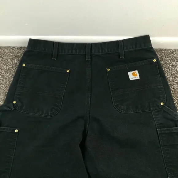 Vintage Carhartt Carpenter Double Knee Work Pants 32x30 B01 BLK
